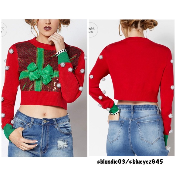 crop top christmas sweater